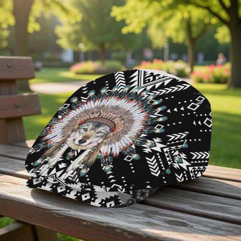 GB-NAT00649 Wolf Chief Native American Jeff Cap