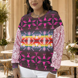 GB-NAT00653 Native American Women Sequin Sleeve Sweatshirt
