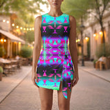 GB-NAT00655 Native American Women Sleeveless Bodysuit Dress