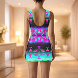 GB-NAT00655 Native American Women Sleeveless Bodysuit Dress