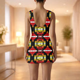 GB-NAT00656 Native American Women Sleeveless Bodysuit Dress
