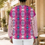 GB-NAT00673 Native American Women Sequin Sleeve Sweatshirt