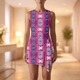 GB-NAT00673 Native American Women Sleeveless Bodysuit Dress