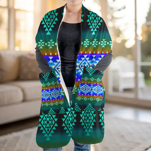 GB-NAT00680-02 Native American Fleece Pocket Scarf