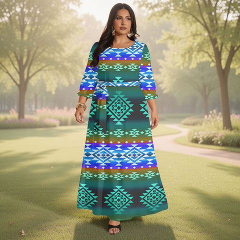 GB-NAT00680-02 Native American Women Maxi Dress Plus Size