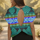 GB-NAT00680-02 Native American Women Open-Back Crossover Workout Tee