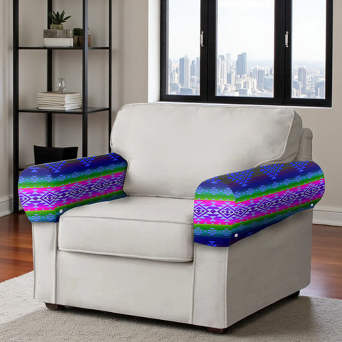 GB-NAT00680-03 Native American 2PCS Sofa Armrest Covers with Buttons