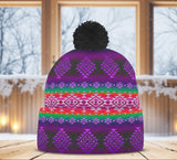 GB-NAT00680-04 Native American Knitted Hat With Pom-Pom