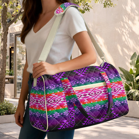 GB-NAT00680-04 Native American Quilted Travel Bag with Adjustable Strap