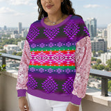 GB-NAT00680-04 Native American Women Sequin Sleeve Sweatshirt