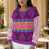 GB-NAT00680 Native American Women Sequin Sleeve Sweatshirt