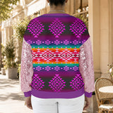 GB-NAT00680 Native American Women Sequin Sleeve Sweatshirt