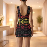 GB-NAT00684B Native American Women Sleeveless Bodysuit Dress