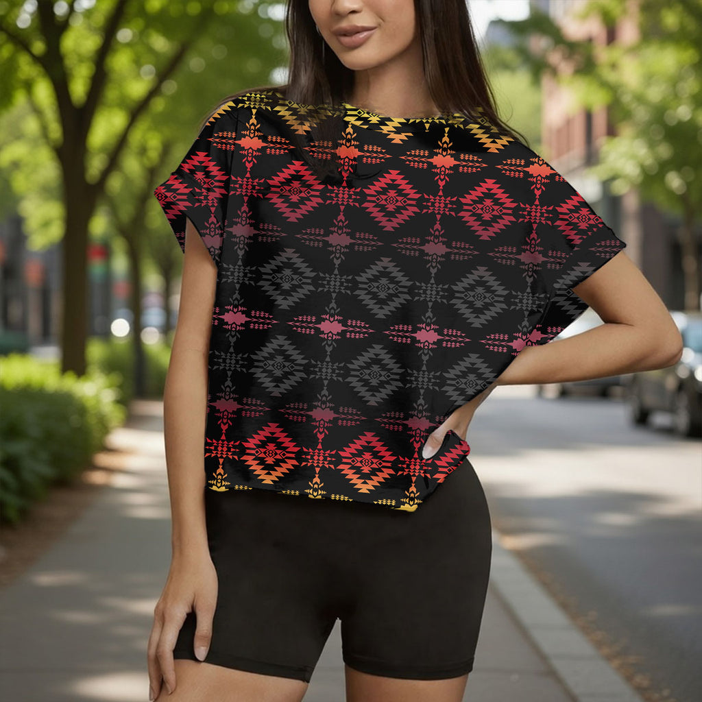 GB-NAT00684 Native American Women Open-Back Crossover Workout Tee