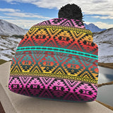GB-NAT00689 Native American Knitted Hat With Pom-Pom