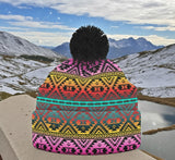GB-NAT00689 Native American Knitted Hat With Pom-Pom