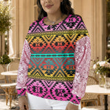 GB-NAT00689 Native American Women Sequin Sleeve Sweatshirt