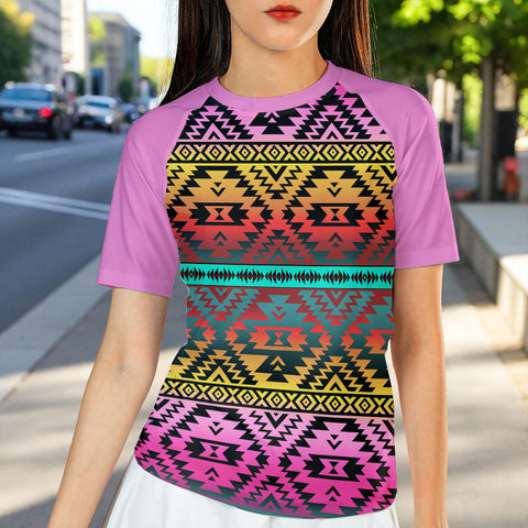 GB-NAT00689 Native American Women Short-sleeve Rash Guard