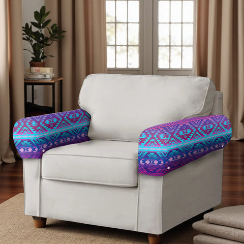 GB-NAT00701 Native American 2PCS Sofa Armrest Covers with Buttons