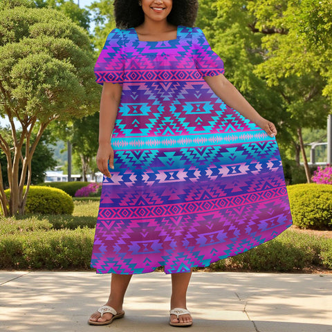 GB-NAT00701 Native American Puff Sleeve Straight Skirt