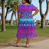 GB-NAT00701 Native American Puff Sleeve Straight Skirt