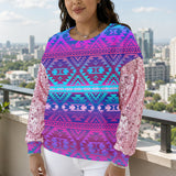 GB-NAT00701 Native American Women Sequin Sleeve Sweatshirt