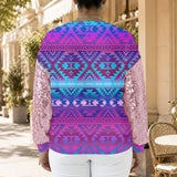GB-NAT00701 Native American Women Sequin Sleeve Sweatshirt