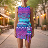 GB-NAT00701 Native American Women Sleeveless Bodysuit Dress