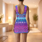 GB-NAT00701 Native American Women Sleeveless Bodysuit Dress