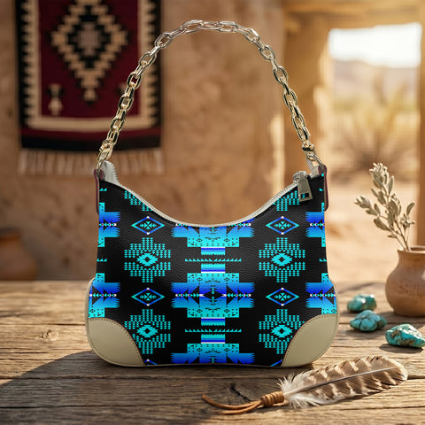 GB-NAT00720-04 Native American PU Leather Chain Shoulder Bag
