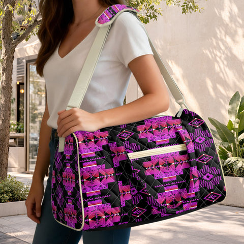 GB-NAT00720-09 Native American Quilted Travel Bag with Adjustable Strap