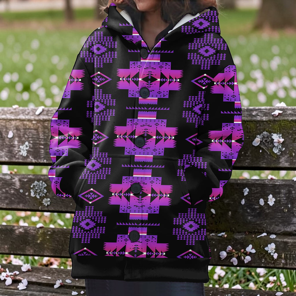 GB-NAT00720 Native American Women Knitted Hooded Jacket