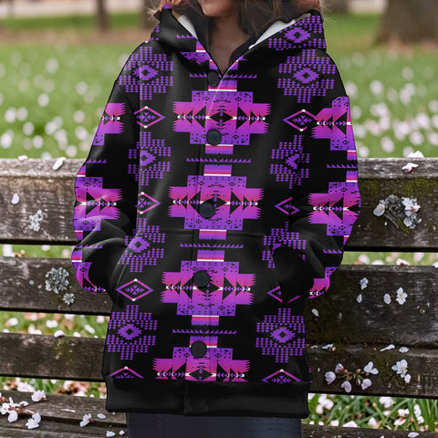 GB-NAT00720 Native American Women Knitted Hooded Jacket