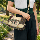GB-NAT00735 Bear Native American PU Leather Chain Shoulder Bag