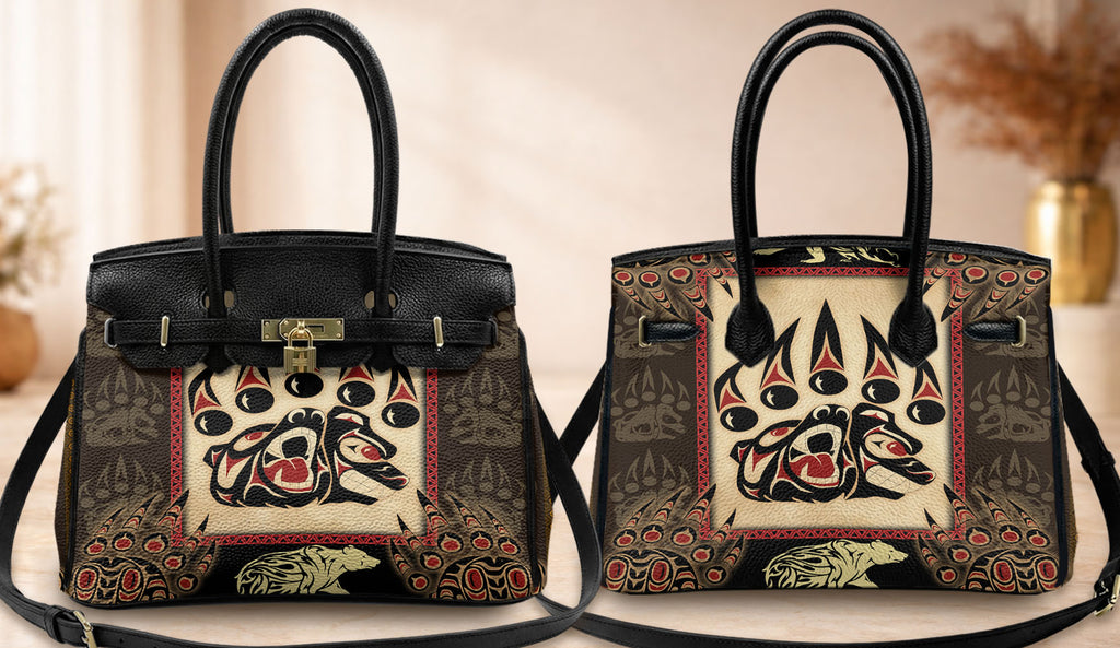 GB-NAT00742 Bear Native American Women Handbag