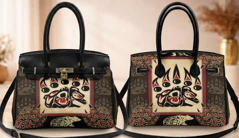 GB-NAT00742 Bear Native American Women Handbag