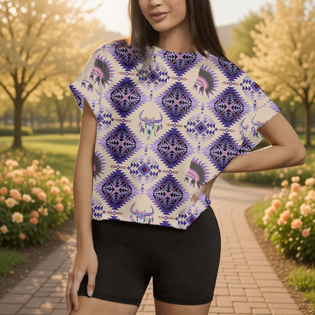 GB-NAT00744-05 Chief Native American Women Open-Back Crossover Workout Tee