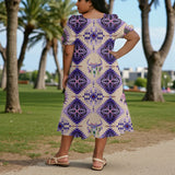 GB-NAT00744-05 Native American Puff Sleeve Straight Skirt