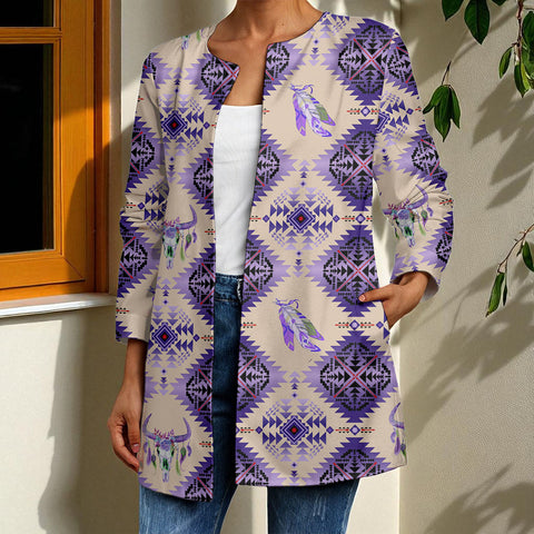 GB-NAT00744-06 Native American Women Faux Sweater Cardigan