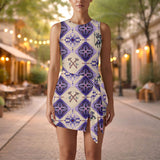 GB-NAT007440-04 Native American Women Sleeveless Bodysuit Dress