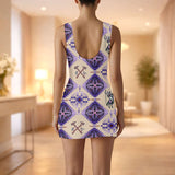 GB-NAT007440-04 Native American Women Sleeveless Bodysuit Dress