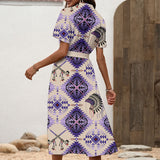 GB-NAT00744 Native American Women Shirt Dress with Waist Tie