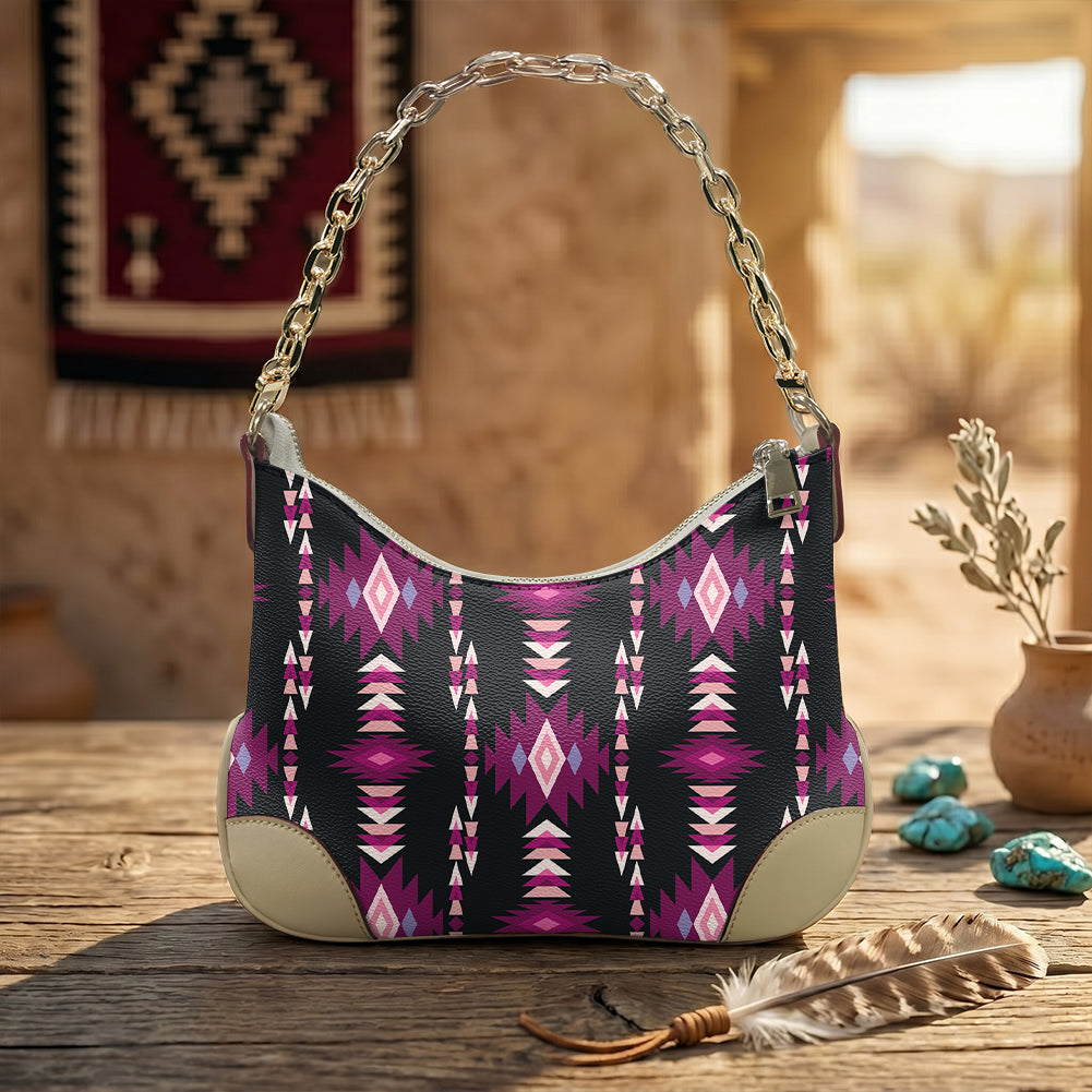 GB-NAT00773 Native American PU Leather Chain Shoulder Bag