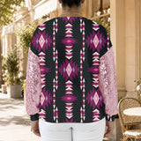 GB-NAT00773 Native American Women Sequin Sleeve Sweatshirt