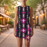 GB-NAT00773 Native American Women Sleeveless Bodysuit Dress