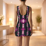 GB-NAT00773 Native American Women Sleeveless Bodysuit Dress