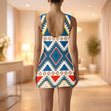 GB-NAT00775 Native American Women Sleeveless Bodysuit Dress