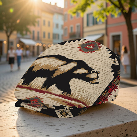 GB-NAT00900 Bear Native American Jeff Cap