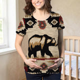 GB-NAT00900 Bear Native American Maternity T-shirt