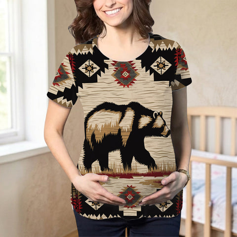 GB-NAT00900 Bear Native American Maternity T-shirt